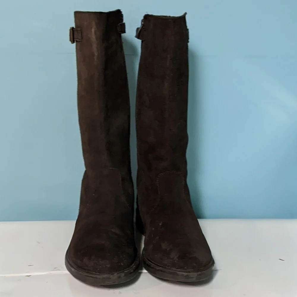 Lands' End Dark Brown Leather Tall Boots Size 7